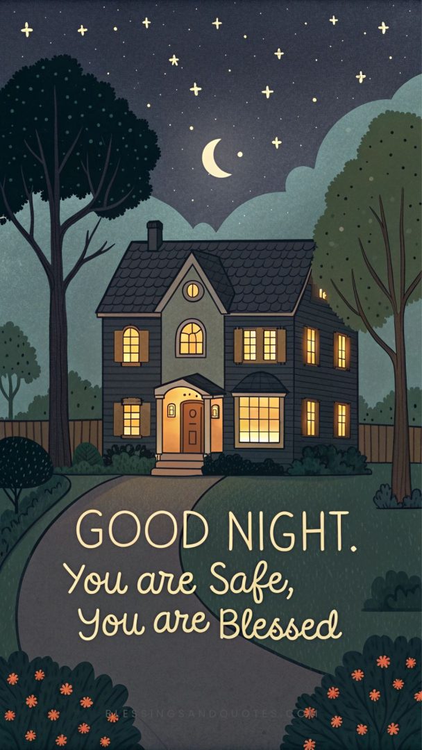 Good night, you are safe, you are blessed