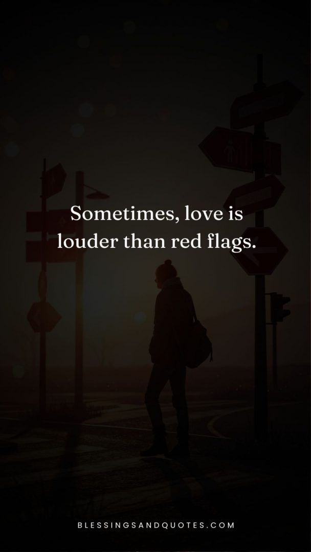 Girl standing on a corss-road with a lot of sign-board, and a love quote