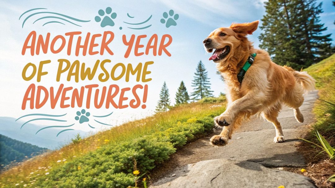 Caption: Another year of pawsome adventures!