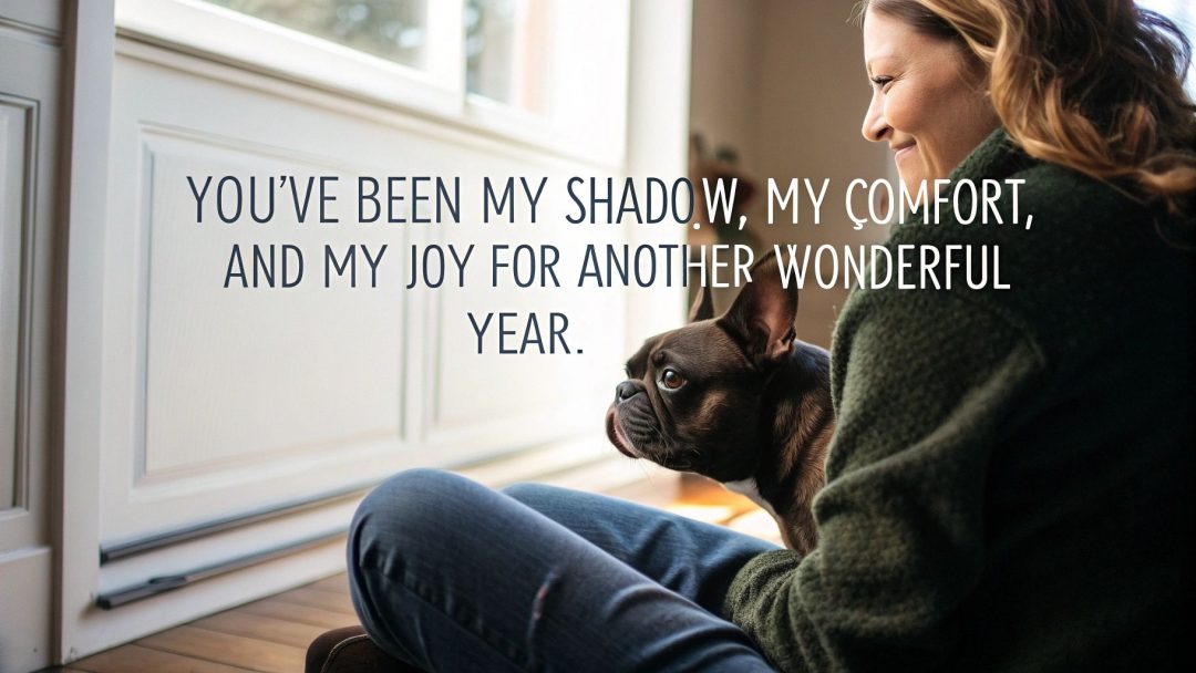 Quote: You’ve been my shadow, my comfort, and my joy for another wonderful year.