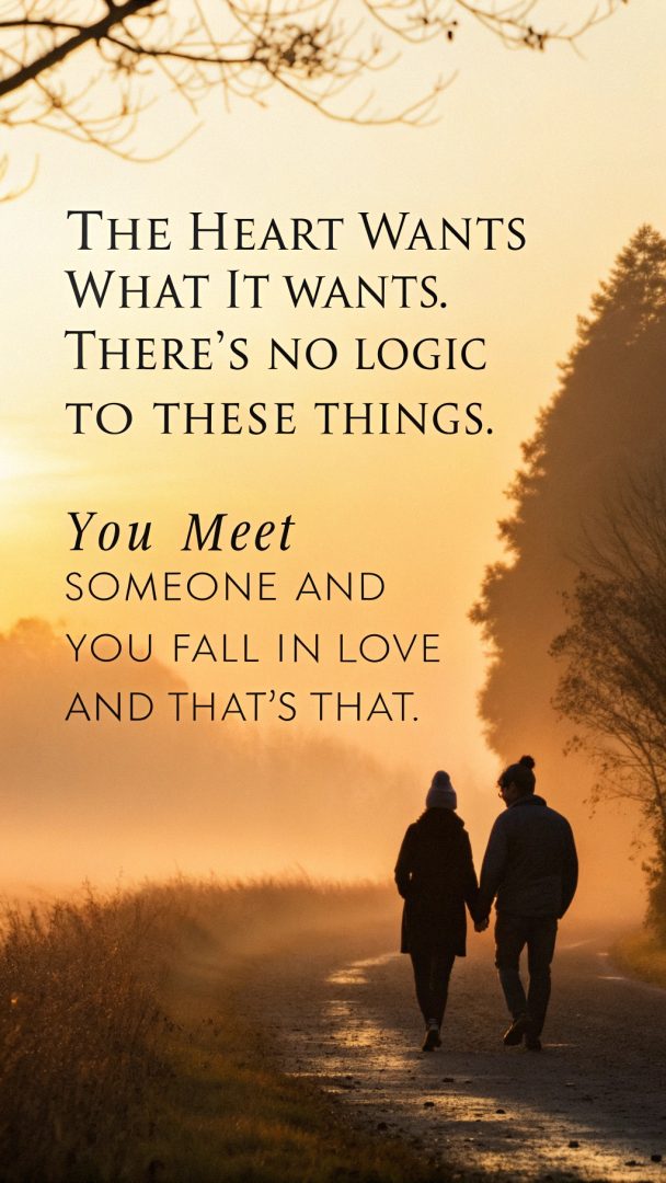 Unexpected feelings quote when no logic works