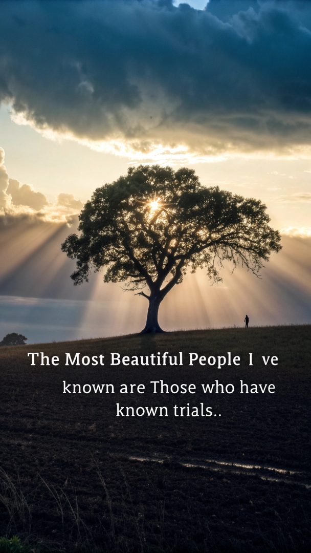 Unexpected feelings quote, beatiful background and tree.