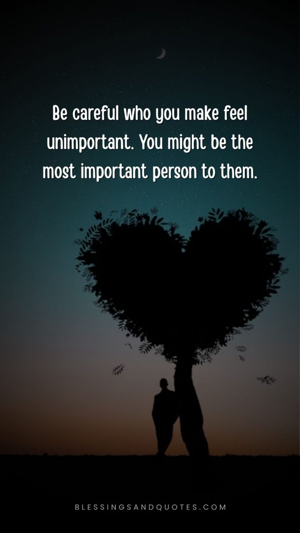 You Pushed Me Away Quote, a silhouette of a person standing near a heart-shaped tree.