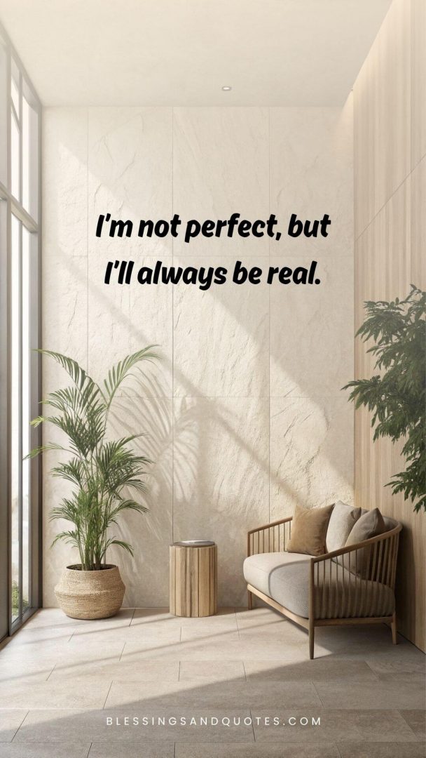 I’m not perfect, but I’ll always be real.