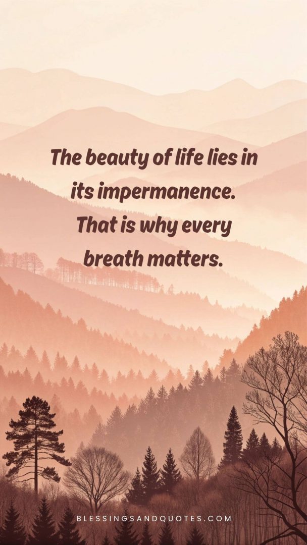 The beauty of life lies in its impermanence. That is why every breath matters.