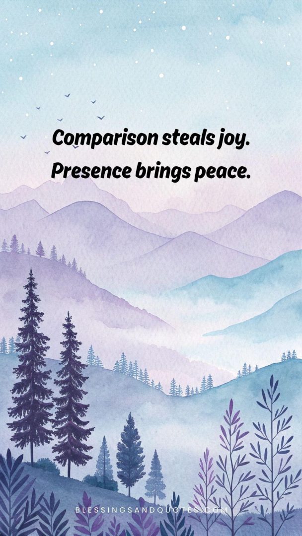 Comparison steals joy. Presence brings peace.