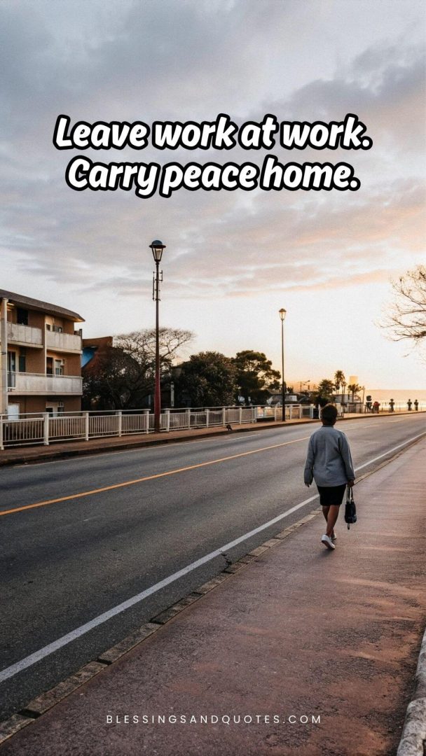 Leave work at work. Carry peace home.