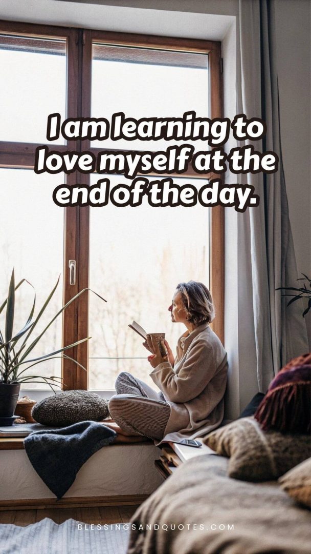 I am learning to love myself at the end of the day.