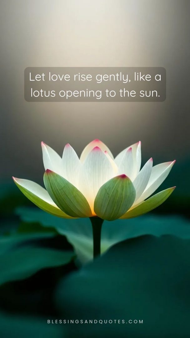 Let love rise gently, like a lotus opening to the sun.
