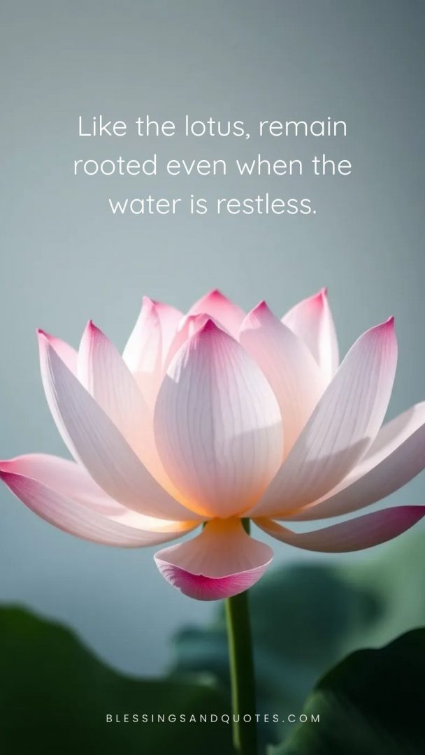 Like the lotus, remain rooted even when the water is restless.