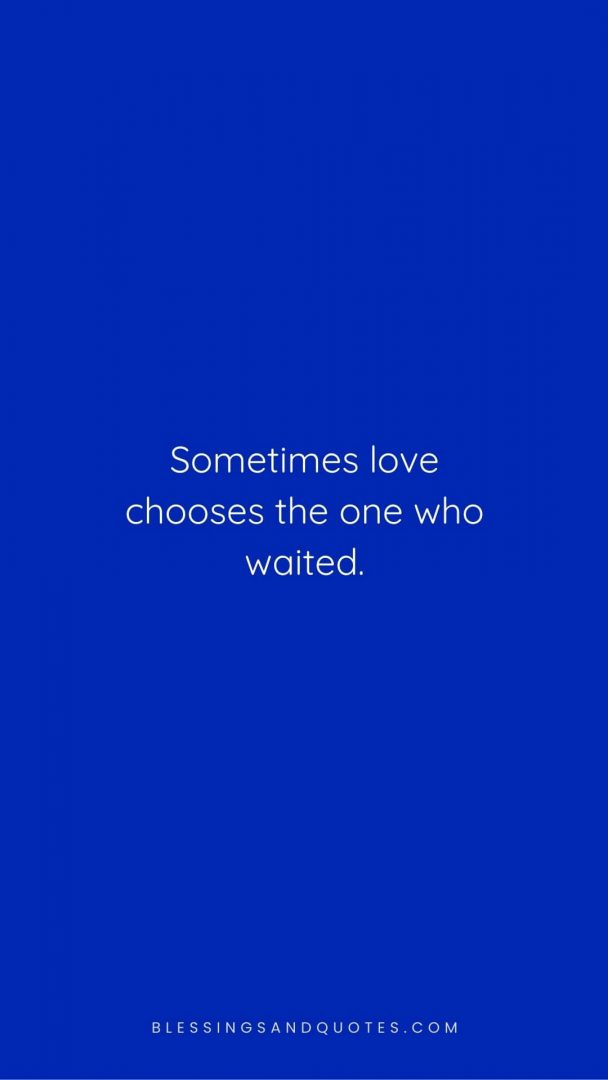 Sometimes love chooses the one who waited.
