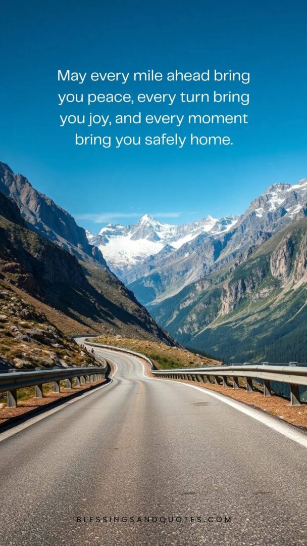safe-journey-wishes-2 May every mile ahead bring you peace, every turn bring you joy, and every moment bring you safely home.