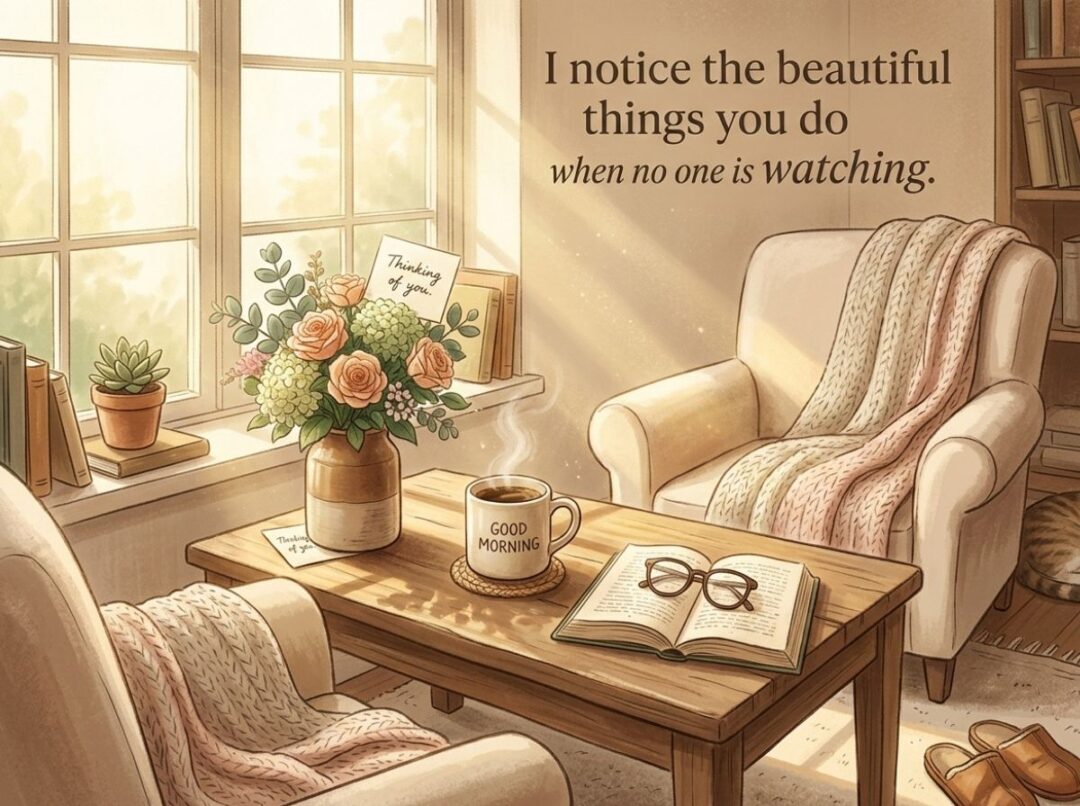 I notice the beautiful things you do when no one is watching.