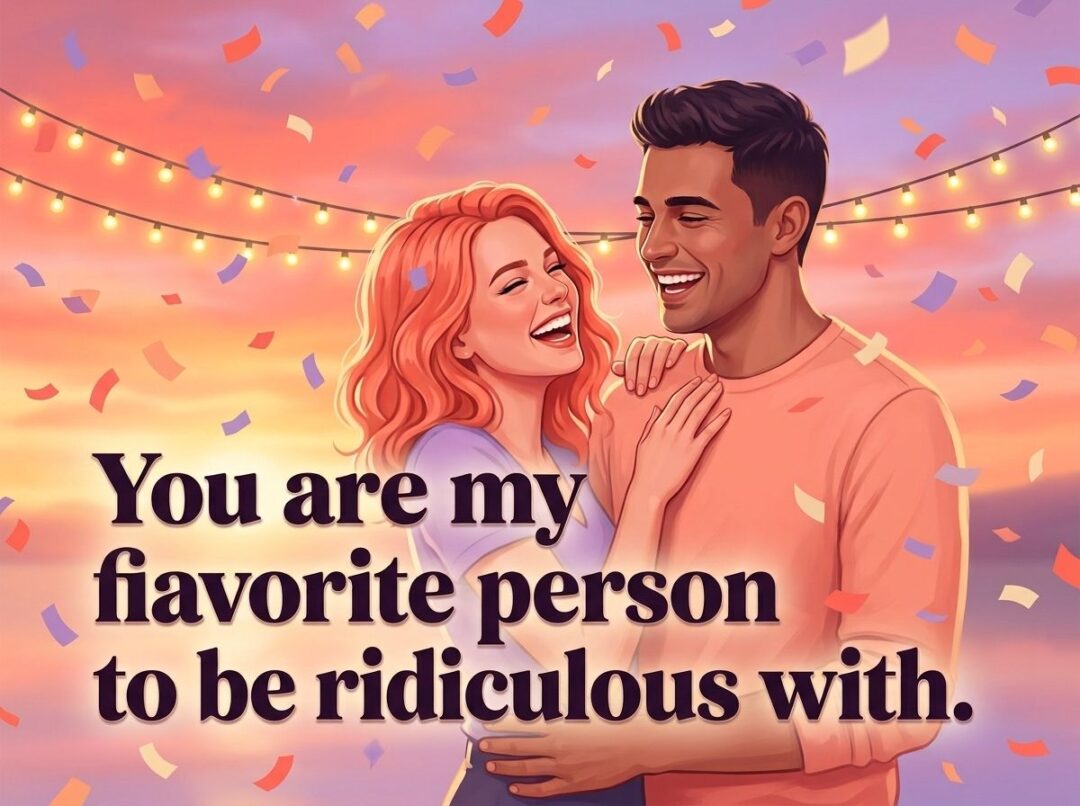 You are my favorite person to be ridiculous with.