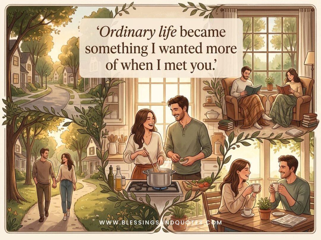 Ordinary life became something I wanted more of when I met you.