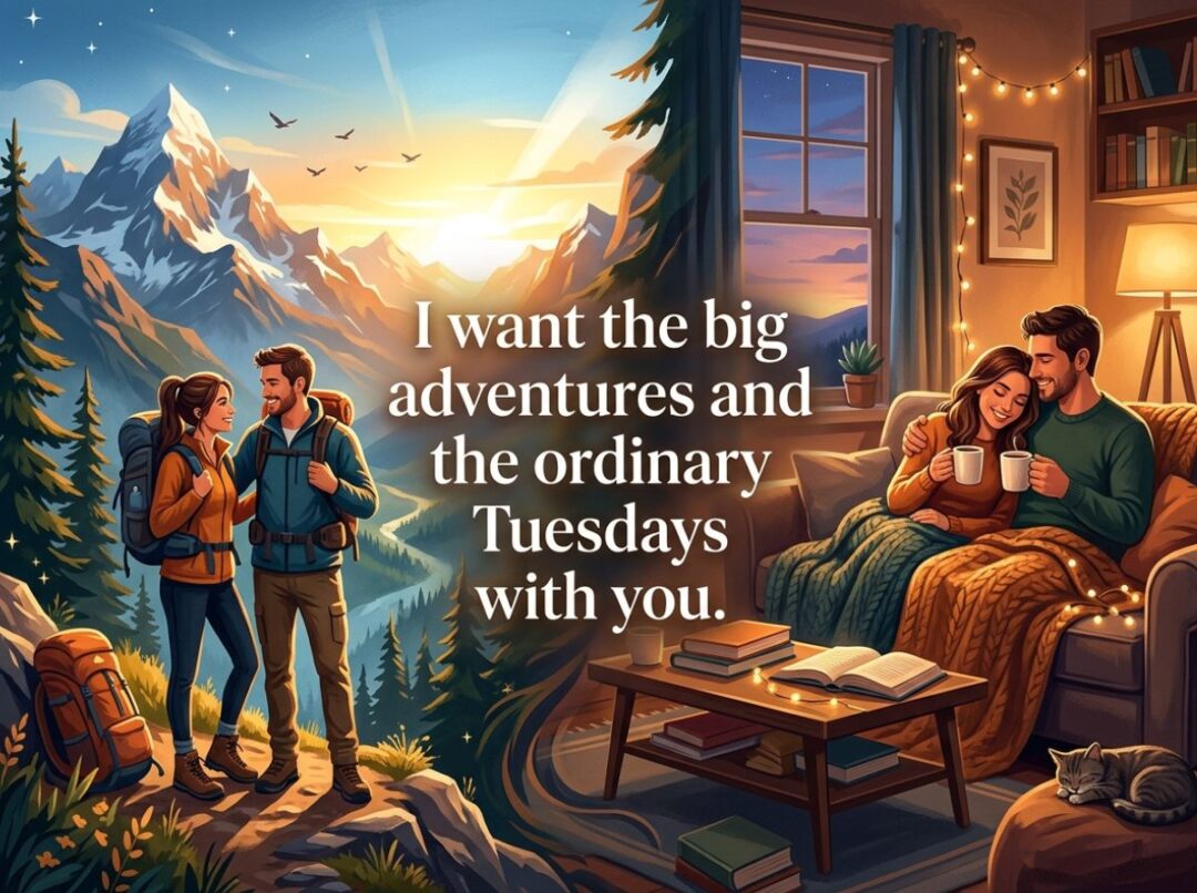 I want the big adventures and the ordinary Tuesdays with you.