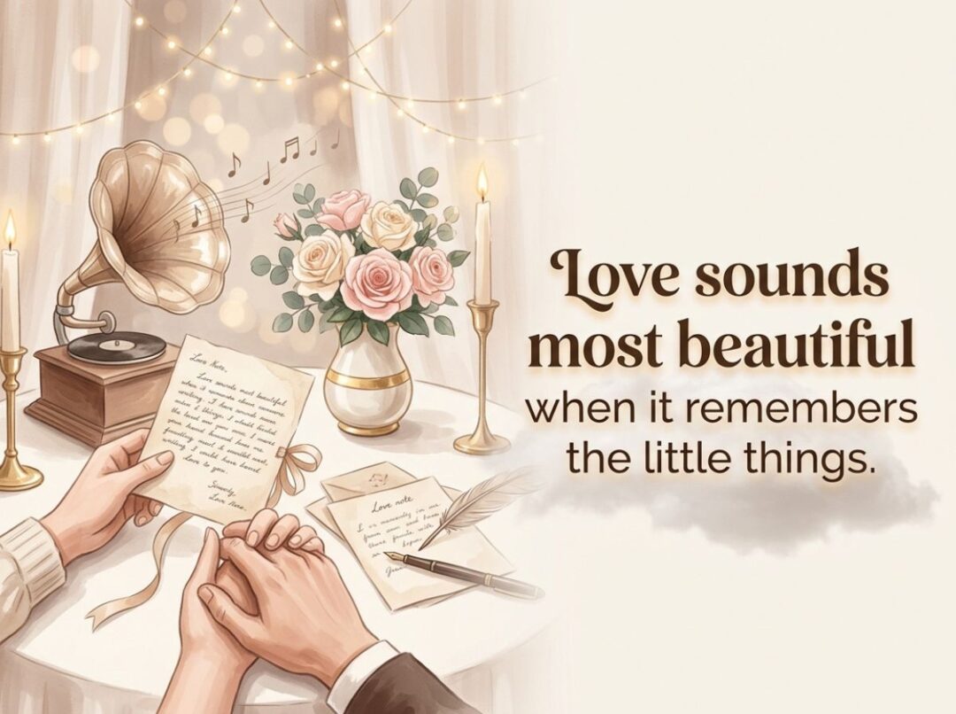 Love sounds most beautiful when it remembers the little things.