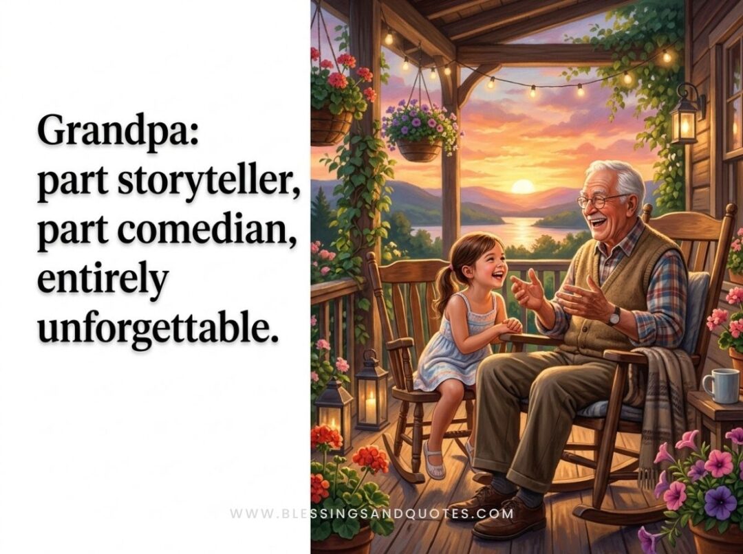Grandpa: part storyteller, part comedian, entirely unforgettable.