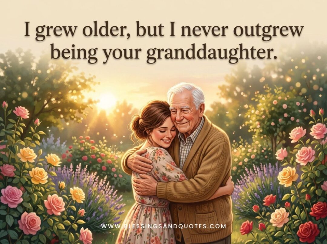 I grew older, but I never outgrew being your granddaughter.