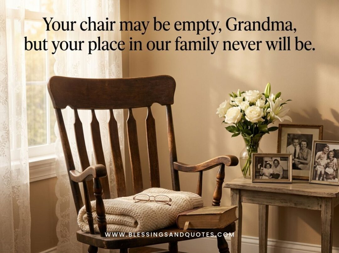 Your chair may be empty, Grandma, but your place in our family never will be.
