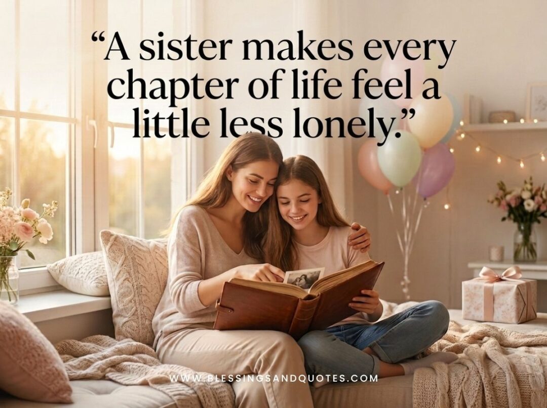 A sister makes every chapter of life feel a little less lonely.