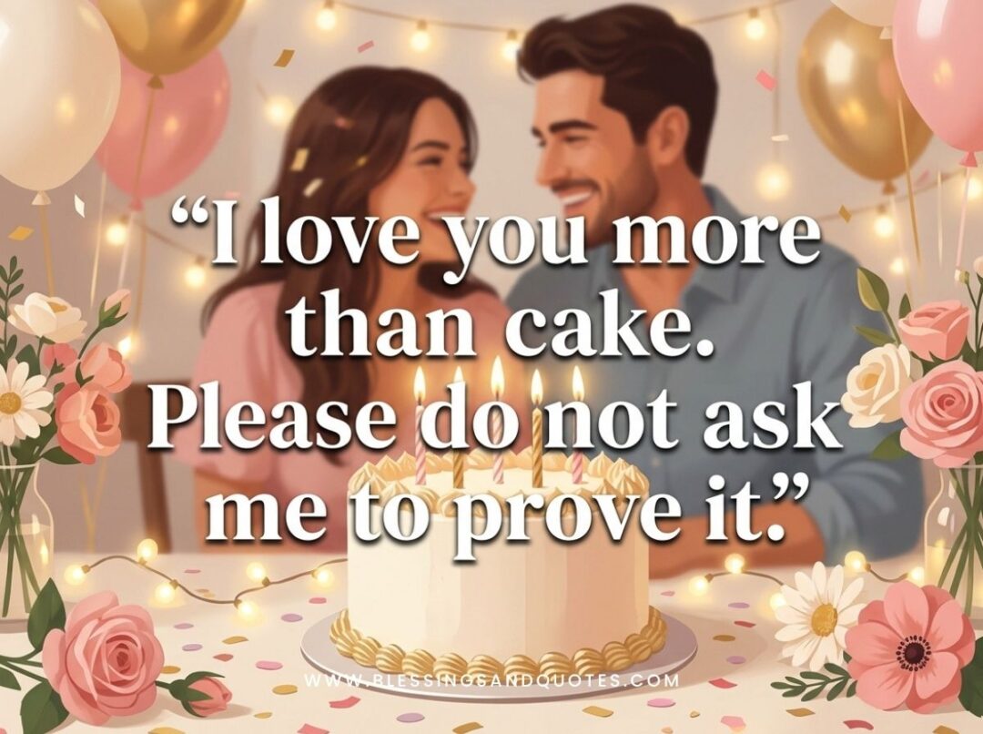 I love you more than cake. Please do not ask me to prove it.