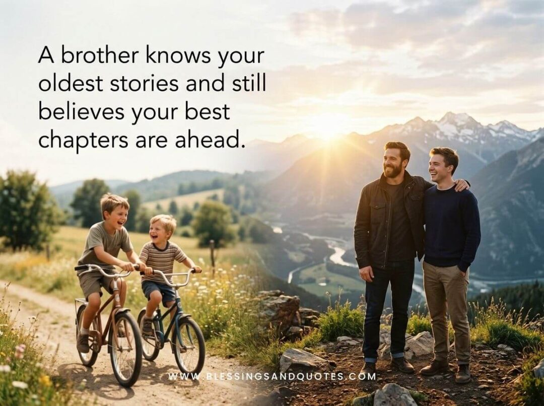 A brother knows your oldest stories and still believes your best chapters are ahead.
