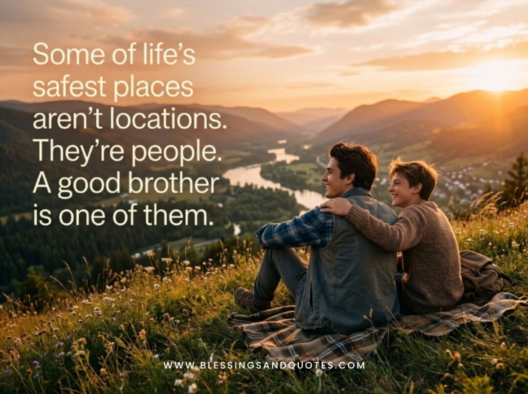 Some of life's safest places aren't locations. They're people. A good brother is one of them.