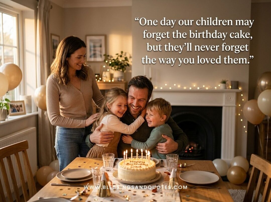 One day our children may forget the birthday cake, but they’ll never forget the way you loved them.