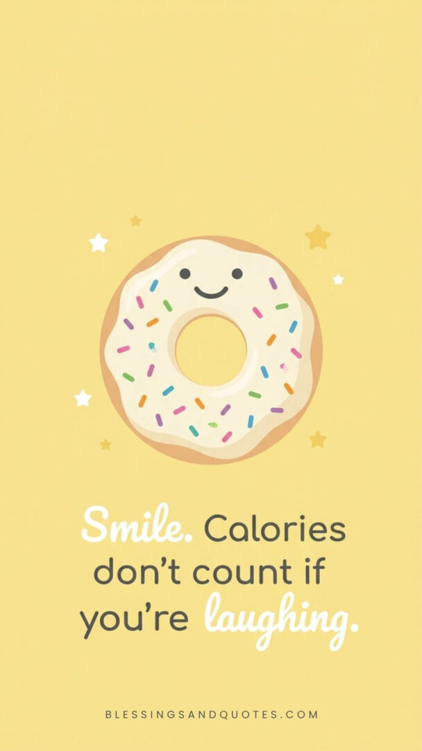 Smile. Calories don't count if you're laughing.