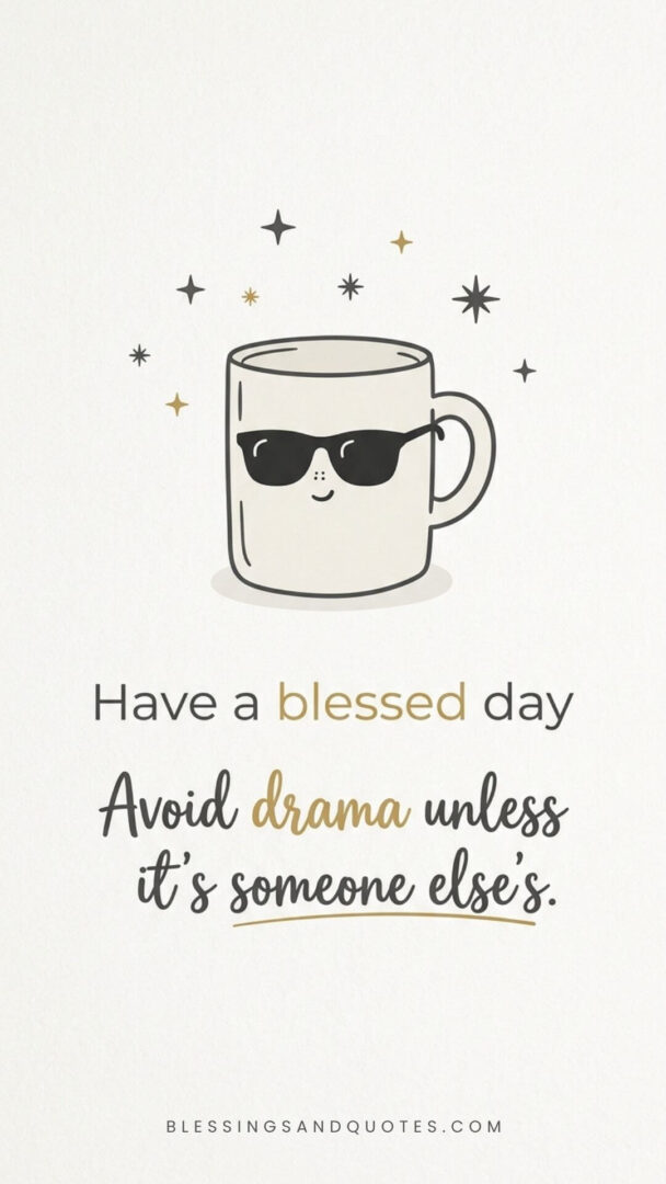 Have a blessed day. Avoid drama unless it's someone else's.