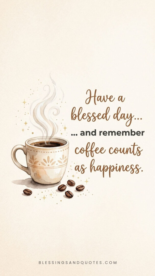 Have a blessed day... and remember coffee counts as happiness.