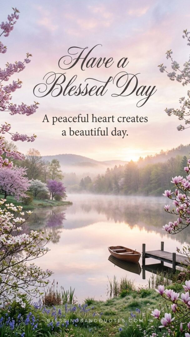 A peaceful heart creates a beautiful day.