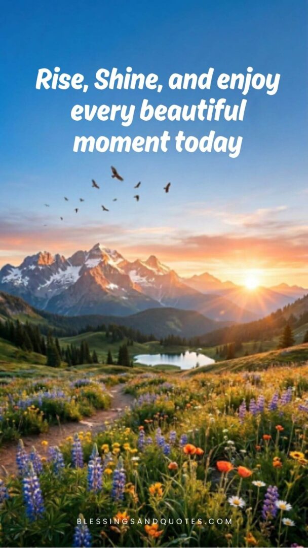 Rise, shine, and enjoy every beautiful moment today.