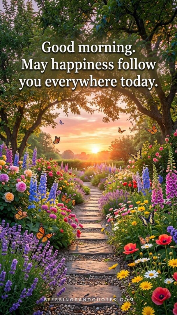 Good morning. May happiness follow you everywhere today.