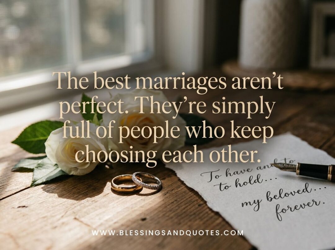 The best marriages aren't perfect. They're simply full of people who keep choosing each other.