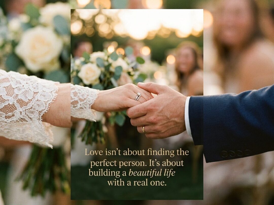 Love isn't about finding the perfect person. It's about building a beautiful life with a real one.