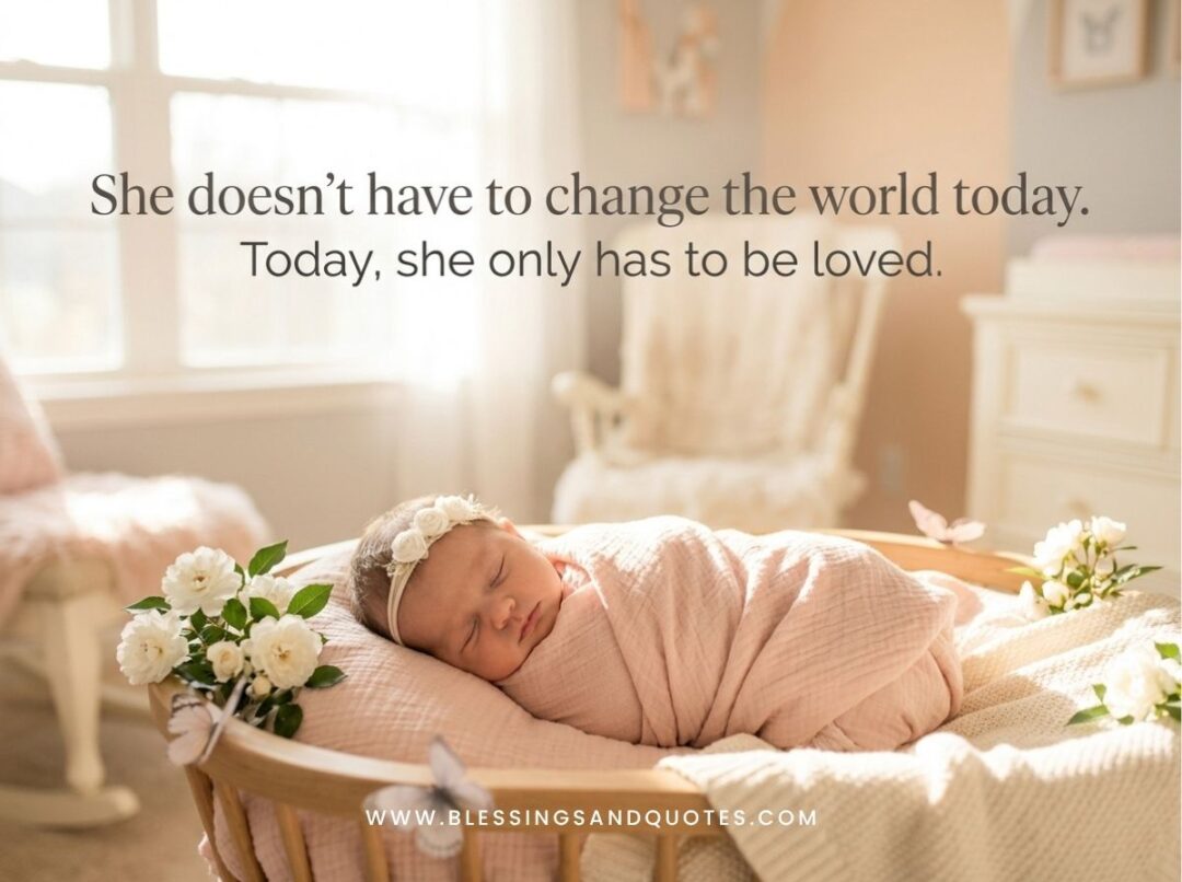 She doesn't have to change the world today. Today, she only has to be loved.
