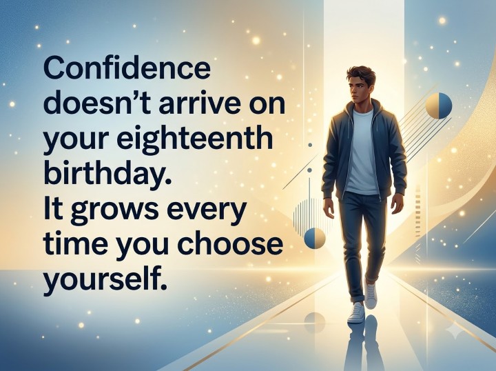 Confidence doesn't arrive on your eighteenth birthday. It grows every time you choose yourself.