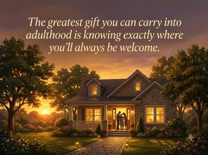 The greatest gift you can carry into adulthood is knowing exactly where you'll always be welcome.