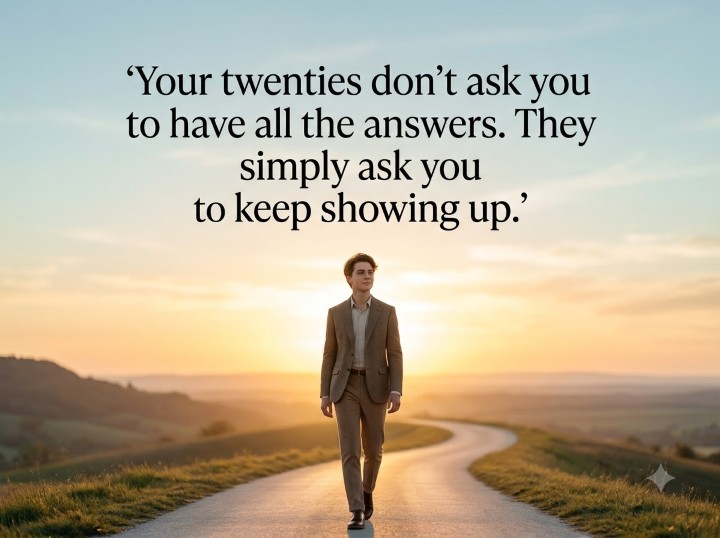 Your twenties don't ask you to have all the answers. They simply ask you to keep showing up.