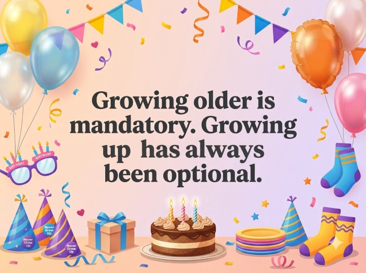 Growing older is mandatory. Growing up has always been optional.