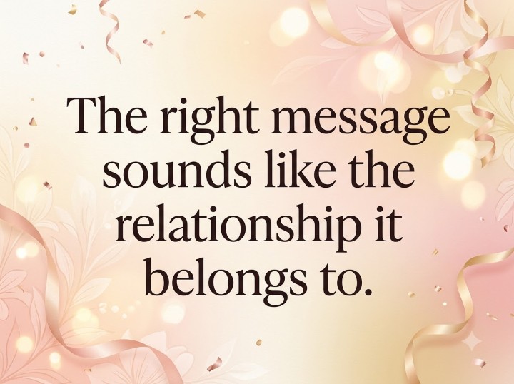 The right message sounds like the relationship it belongs to.