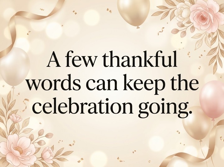 A few thankful words can keep the celebration going.