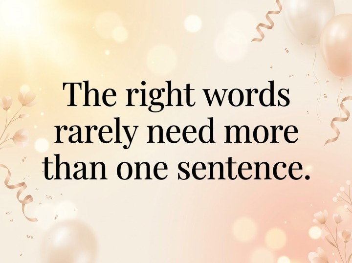 The right words rarely need more than one sentence.