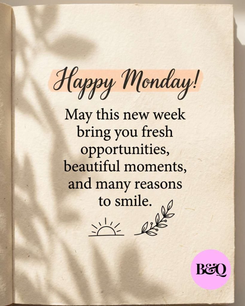 Happy Monday! May this new week bring you fresh opportunities, beautiful moments, and many reasons to smile.