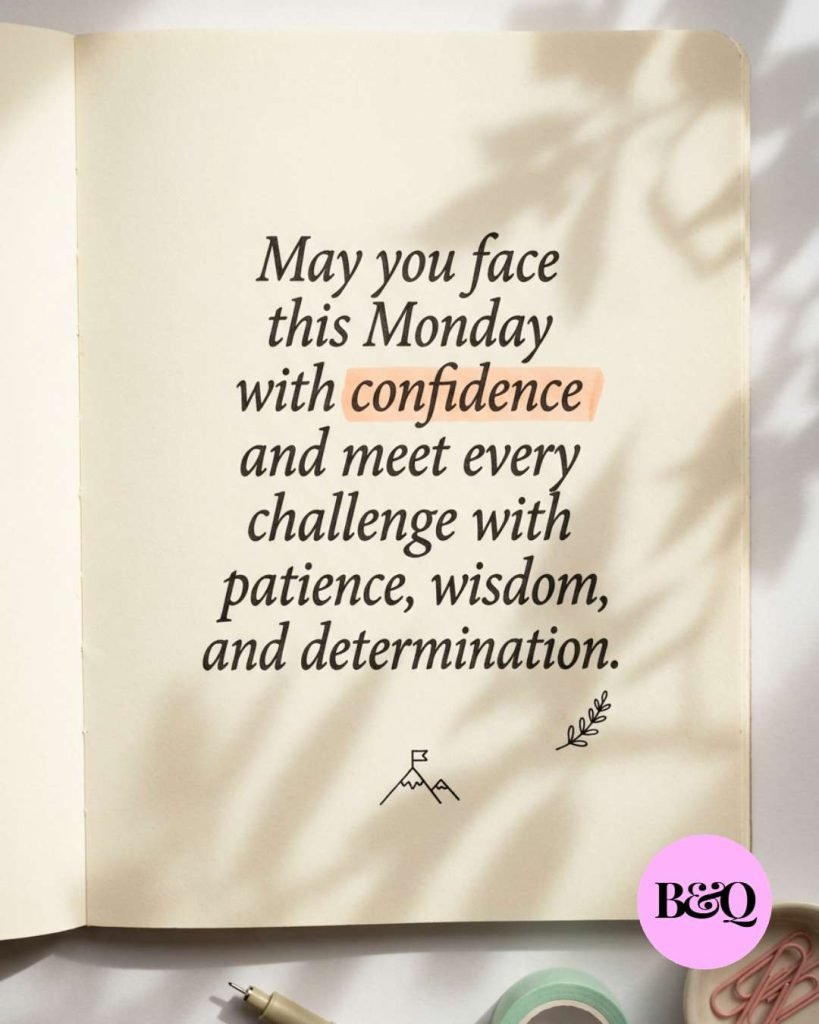 May you face this Monday with confidence and meet every challenge with patience, wisdom, and determination.