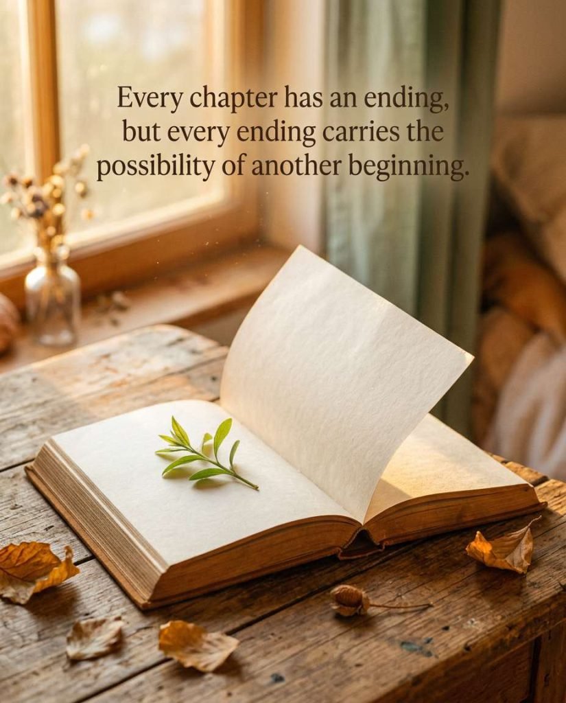 Autumn foliage reflection card illustrating the gentle beauty of change and release - Graphic 2