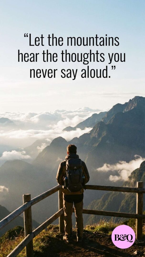 Let the mountains hear the thoughts you never say aloud.