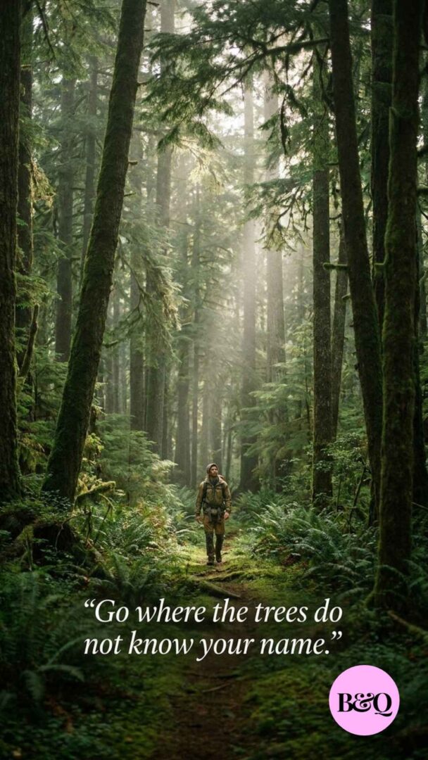 Go where the trees do not know your name